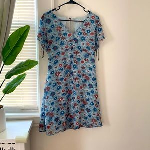Flutter sleeve floral madewell dress